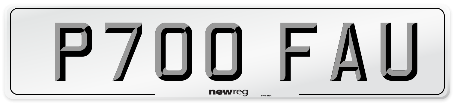 P700 FAU Number Plate from New Reg